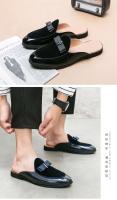 Nuevas sandalias informales de moda para hombre, mulas de piel de cocodrilo, suela de goma antideslizante británica, suaves y transpirables para caminar - details 7