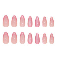 Uñas postizas francesas rosadas a prueba de astillas y manchas para decoración de dedos DIY - details 0