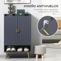 Zapatero Estrecho con 2 Puertas Mueble de Zapatero Ajustable para 15 Pares de Zapatos Blanco - details 14