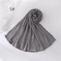 18 colores liso suave fino poliéster Hijabs mujeres largo musulmán chal bufanda turbante envolturas para la cabeza señora islámico 170*70Cm - details 14