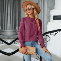 Tops con cuello para mujer, camiseta de algodón lisa holgada para otoño e invierno, camiseta elegante, moda, - details 13