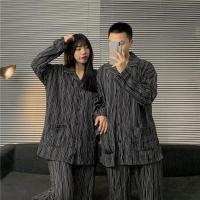 Pijama de Par de Verano-Otoño Cómodo y Suelto para Hombres y Mujeres Viste a La Moda fuera del Hogar - details 7