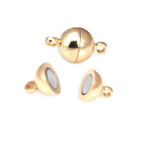 6 juegos de 5MM, 6MM, 8MM, 10MM, 18K, Color dorado, latón, bola ovalada/redonda, collar magnético, pulseras, cierres de conexión, suministros para fabricación de joyas - details 6
