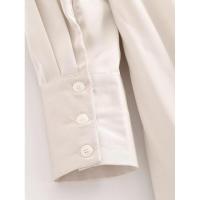 Mini vestido liso de satén de otoño para mujer, Vestidos informales de manga larga con cuello en V y cintura fruncida, Vestidos femeninos - details 10