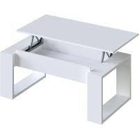Mesa de Centro elevable Nova Color Roble Nodi y Blanco Artik salón Comedor Estilo nórdico 45-54x105x55 cm - details 17