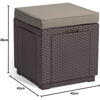 Cube de Grafito Hocker Ottoman de Muebles y Organización - details 13