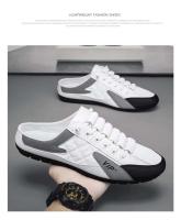Zapatos planos de conducción de fondo suave de moda para hombre, zapatos casuales de primavera y verano con diseño de gorro, estilo de caminata de medio arrastre, sin cordones - details 17