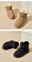 Botas de nieve de lana, zapatos de algodón grueso, a la moda, versátiles, cálidas, con suela gruesa y corta. - details 11
