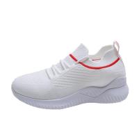 Zapatos de mujer tejidos con zapatillas casuales ligeras de color sólido para uso diario - details 1