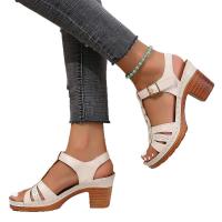 Sandalias de tacón grueso con una sola tira, transpirables, casuales, cómodas y a la moda para mujer, verano 2025 - details 0