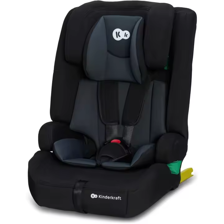 Silla coche grupo 1 2 3 isofix, Asiento amplio y blando para niño, Arnés interior de 5 puntos, Reposacabezas ajustable, Reductor modular, Negro - 1