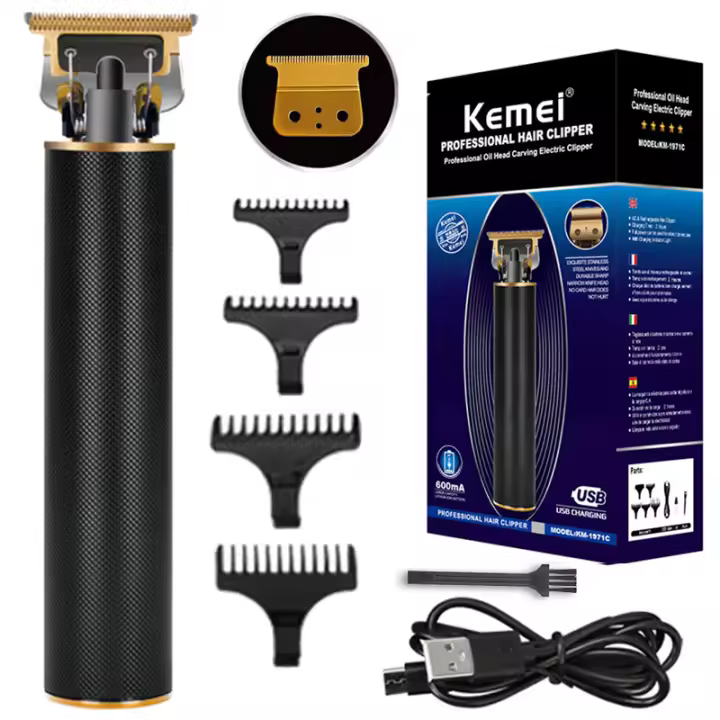 Kemei-cortadora de pelo recargable para hombre, máquina eléctrica para cortar el cabello, cuchilla que puede ser cero, 1971C - 1