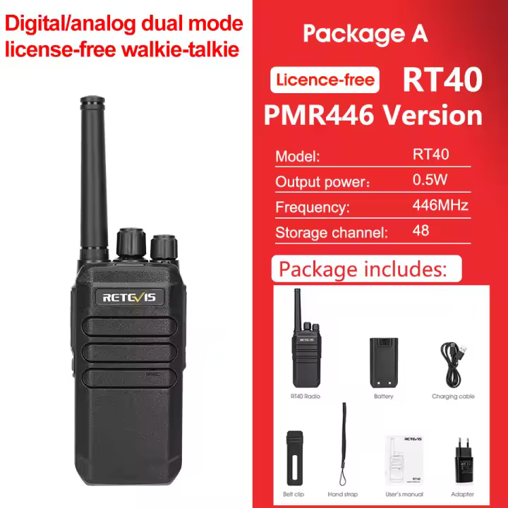 Radio de Coche Retevis RT40 DMR Portátil 2-vías sin Licencia Resistente al Agua Alcance de 0-1.7KM - 1
