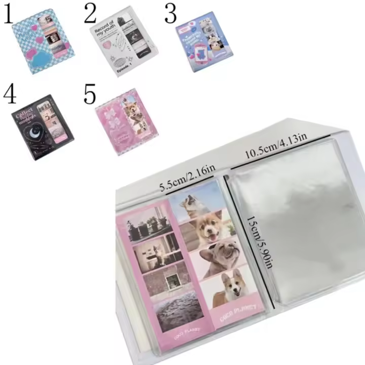 Álbum de fotos INS coreano de cuatro rejillas de 20 páginas, álbum de sesión fotográfica de ídolo hecho a mano creativo, libro portátil de gran capacidad para coleccionar tarjetas de ídolo - 1