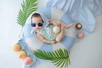Conjunto de Fotos de Verano para Recién Nacidos Ropa de Bebé, Gorro de Ducha, Pañuelo Triangular, Anillo de Natación, Accesorios para Fotos de Helado - details 8