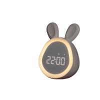 Mini reloj despertador LED de conejo de dibujos animados, luz nocturna para estudiantes, dormitorio, pantalla digital, luz de despertador para niños, carga USB - details 0