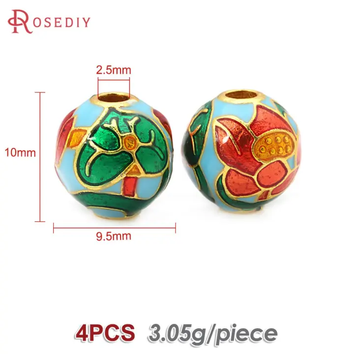 Pulseras de Abalorios de Dáfodil de Brasso con Pintura de Aceite 4PCS Accesorios de Joyería DIY Hechos en China - 1