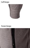 Chaqueta de suéter para hombre con forro de punto, cárdigan con capucha de otoño e invierno, chaqueta de suéter informal, ropa para hombre - details 30