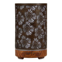 Humidificador de Aire Ultrasonido 100ML con Patrón de Hoja Grande y Pintura Marrón para Aromaterapia y Difusor de Aceites Esenciales Lámpara LED Color Frío - details 1