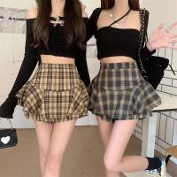 Minifalda escalonada Y2K de cintura alta con volantes y tartán, falda a cuadros, traje estético para mujer - details 19