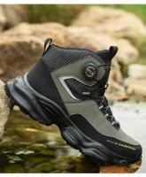 Zapatos de seguridad con botón giratorio para hombre, calzado de trabajo impermeable, botas de construcción con tiras reflectantes, punta de acero, talla 48, Invierno - details 13