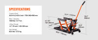 SucceBuy Elevador de motocicleta, gato de tijera central con sillín y pasador de seguridad, soporte de elevación de acero para bicicletas de calle, Cruiser y Touring - details 0