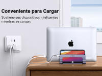 Ugreen Soporte de Portátil Vertical Ajustable 2 Ranuras Compatible con MacBook Pro/Air, Matebook, HP, iPad, Tablet Gris - details 1