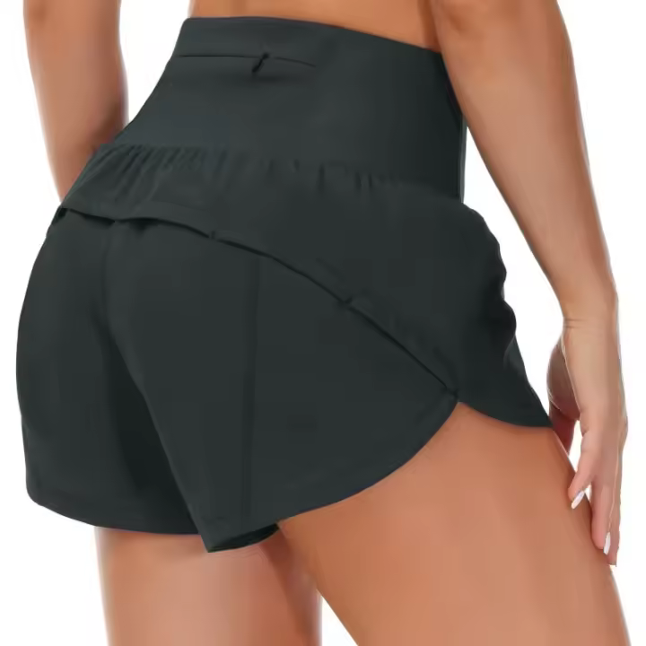 Pantalones cortos deportivos Lo de cintura alta de secado rápido para mujer, ropa deportiva para gimnasio, Yoga, correr,ciclismo - 1