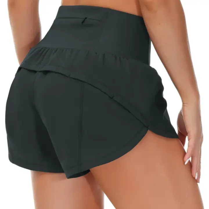 Pantalones cortos deportivos Lo de cintura alta de secado rápido para mujer, ropa deportiva para gimnasio, Yoga, correr,ciclismo - 1