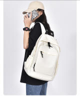 Mochila sencilla de gran capacidad para chica universitaria, mochila ligera unisex, mochilas escolares de color sólido para estudiantes - details 2