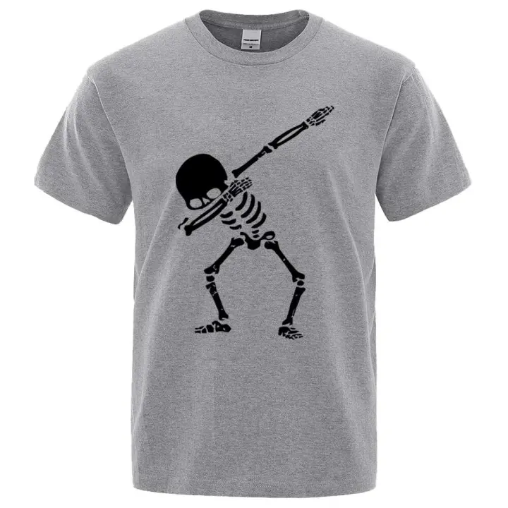 Camiseta de manga corta con estampado de calavera para hombre, ropa informal con cuello redondo, divertida, verano, 2023 - 1