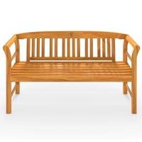 Deuba Banco de jardín exterior de madera de 3 plazas con reposabrazos y respaldo para patio balcón