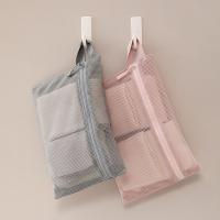 Bolsa de lavado de maquillaje de malla Simple, bolsa de artículos de tocador hueca impermeable, bolsa de almacenamiento ligera de secado rápido, viaje - details 4