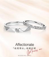 Anillo de pareja de 34 tipos, simple y moderno, par de circonitas de corona para hombres y mujeres, anillo de diamantes de simulación de boda abierto - details 31