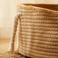 Cama de ratán tejida a mano con forma ovalada para mascotas, cesta de algodón con cuerda para rascar, estilo japonés, ideal para el verano - details 8