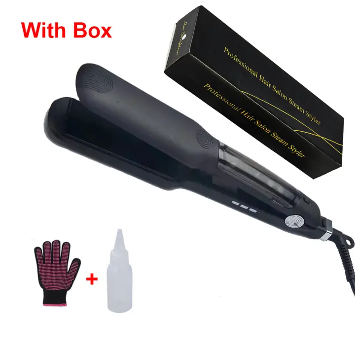 Liso Radiador de Cabello de Vapor Profesional Placa Ancha Estilo Cerámico Tourmalina - 1