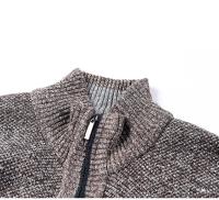 Top Quality Autumn Winter New Men's Jacket Slim Fit Stand Collar Zipper Jacket Men Solid Cotton Thick Warm  Sweater - details 29