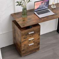 Escritorio Moderno de Madera y Acero 3 Cajones, Porta Ordenador, Diseño de Mesa de Trabajo, 120 x 50 x 75 cm, Decoración para Casa y Oficina - details 43