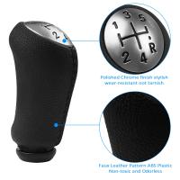 Pomos de Cambio Universal para Coche 5 Marchas, Cuero Negro, Con Adaptador, Adecuado para Peugeot Renault Clio Mk3 3 Iii, Megane Mk2, Scenic Mk2 - details 3
