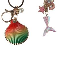 Llavero con forma de estrella de mar, concha, corazón, concha, bola de cristal, llavero con cola de sirena, estilo playero, cola de sirena - details 8