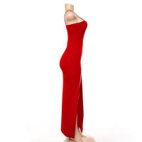 BUNO-rojo negro Año nuevo fiesta de Navidad vestidos largos mujeres primavera básico ceñido al cuerpo con cordones estiramiento vestidos midi ajustados femme - details 21