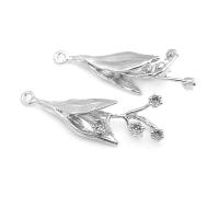 4 Uds. Colgantes de flores de latón de Color platino, suministros para hacer joyas de alta calidad, collar, pendientes, accesorios para mujer - details 0