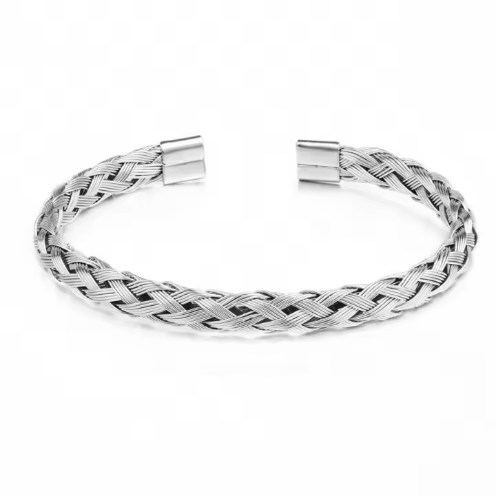 Pulsera para Hombre Ajustable Trenza de Acero Inoxidable y Titan, Diseño Minimalista y Versátia, Regalos Para Hombre - 1