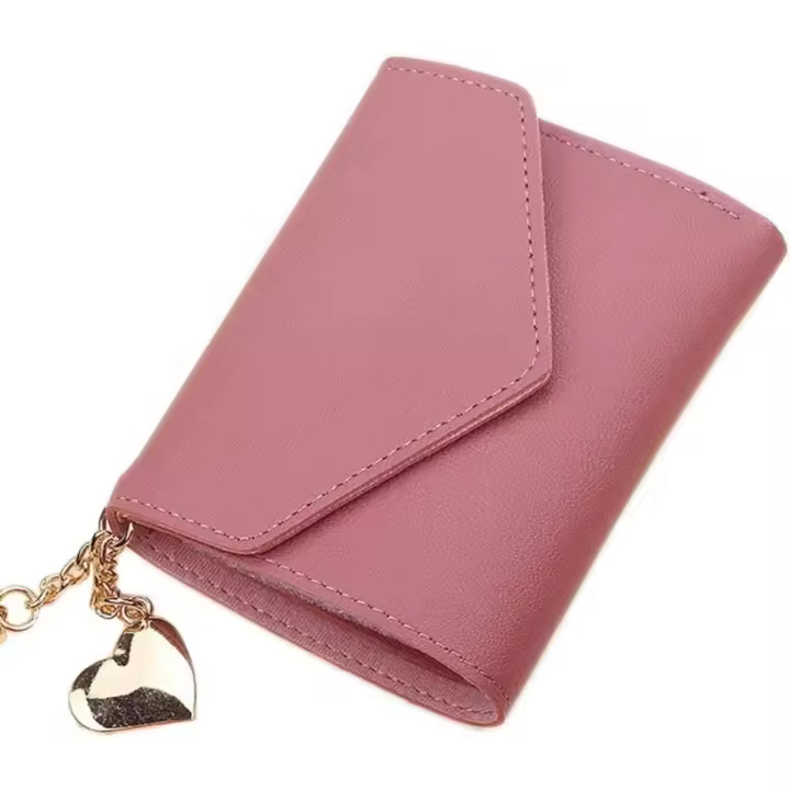 Cartera Pequeña Rosa Mujer Piel Cadena Borla Oro rosa - 1