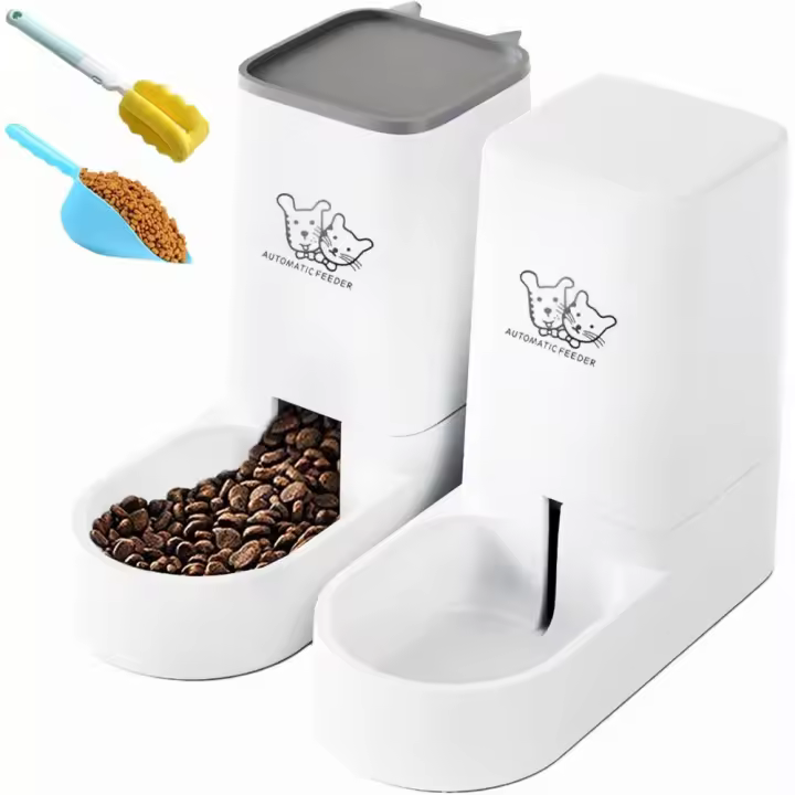 Dispensador Automático para Gatos y Perros Paquete de 2 Unidades, 3.8 L c/u, Alfombrilla de Silicona - 1