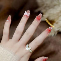 Kit de uñas de Gel de corazón con clase, Kit de manicura de dedos artificiales para bricolaje en casa, pegamento largo - details 1