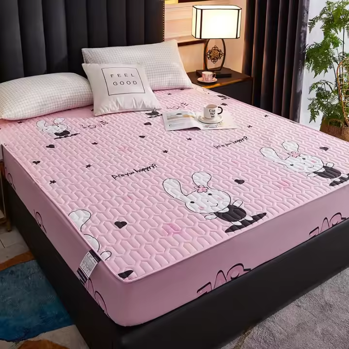 Funda de colchón gruesa impermeable, alfombrilla de látex acolchada, fundas de cama, Protector de sábana ajustable agradable para la piel, colcha 150/160/180x200 - 1