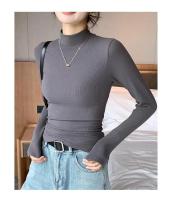 Elegante Suéter de Medio Cuello de Punto para Mujer 2025 Moda Coreana Tops de Punto con Mangas Largas - details 19