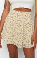 Falda corta con estampado Floral para mujer, falda de cintura alta con cremallera, color amarillo S, Verano - details 17