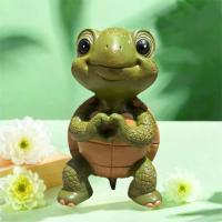 Estatua de tortuga con forma de corazón, estatuilla de tortuga en miniatura resistente a la intemperie de resina, exquisito adorno de tortuga para jardín, exhibición de pasillo interior - details 7